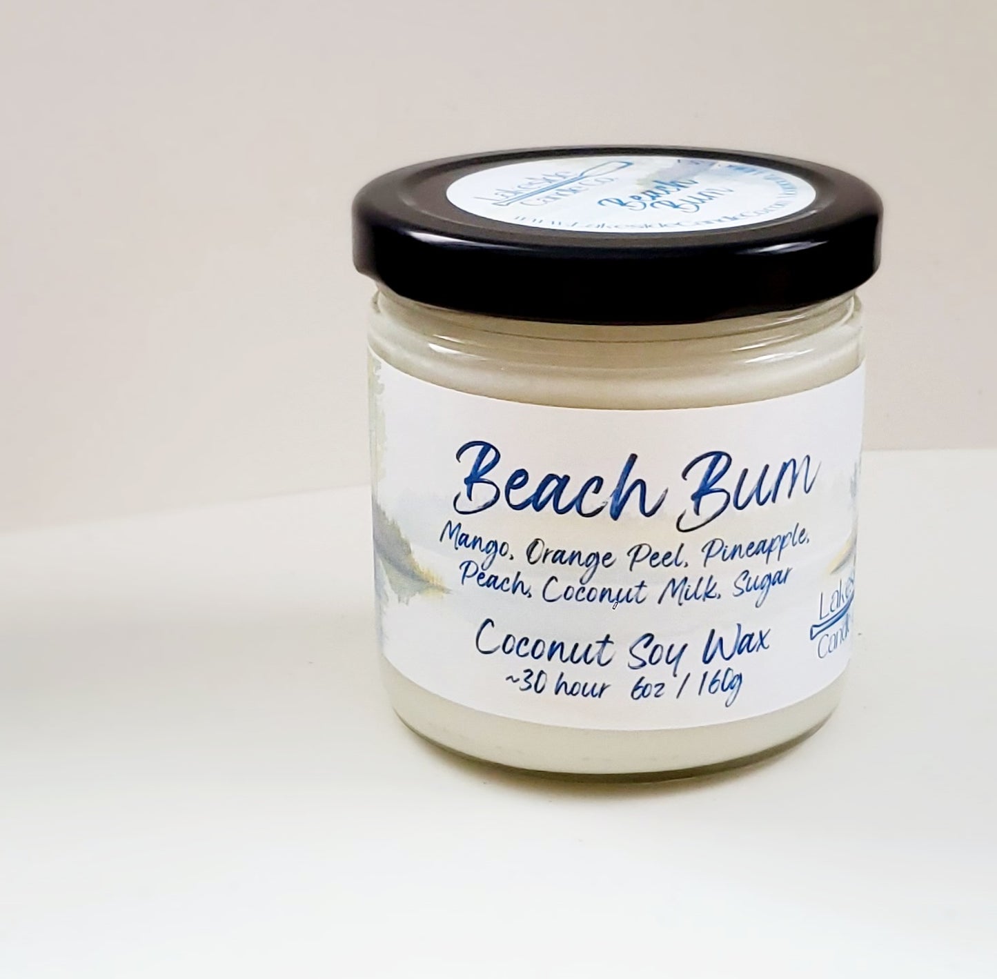 Beach Bum - Coconut Soy Wax Hand Poured Candle Glass Jar