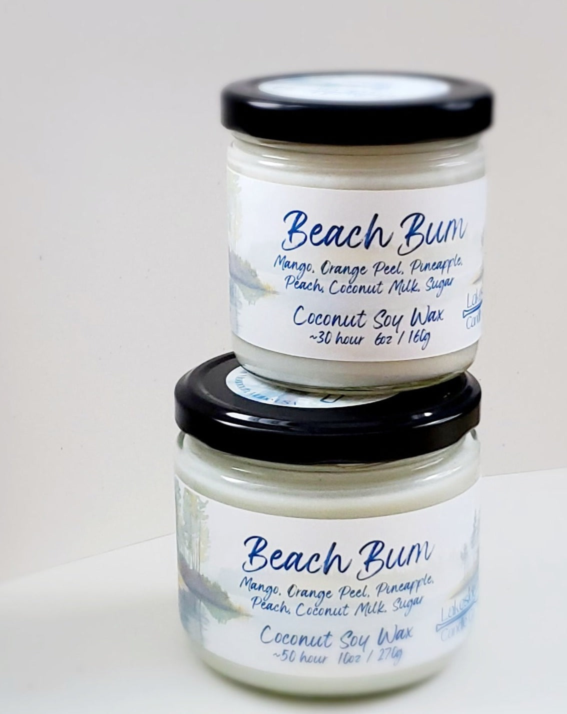 Beach Bum - Coconut Soy Wax Hand Poured Candle Glass Jar